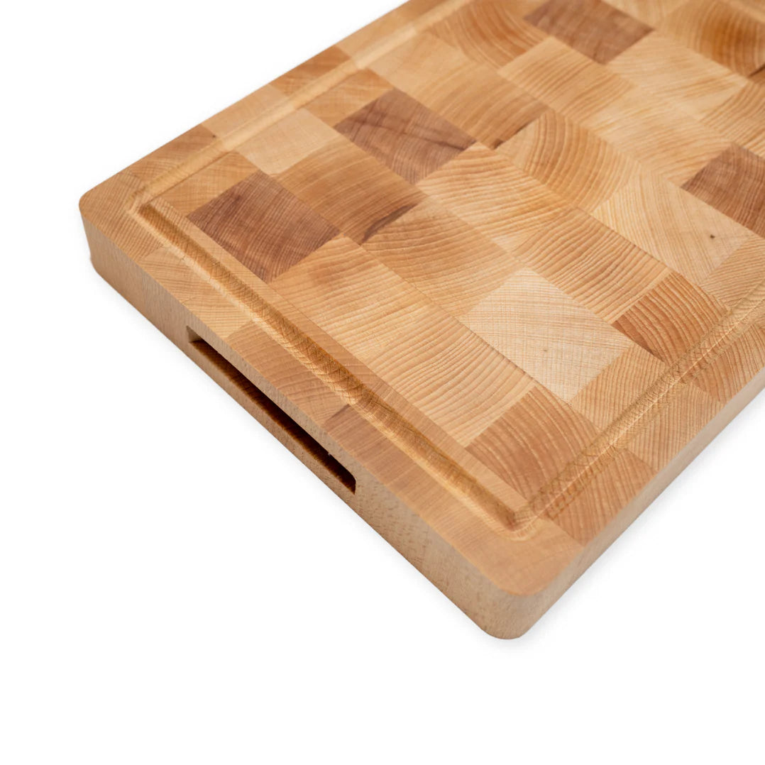 Professionelles Schneidebrett Buchenholz mit Griffen – Hackblock – 36x26 cm