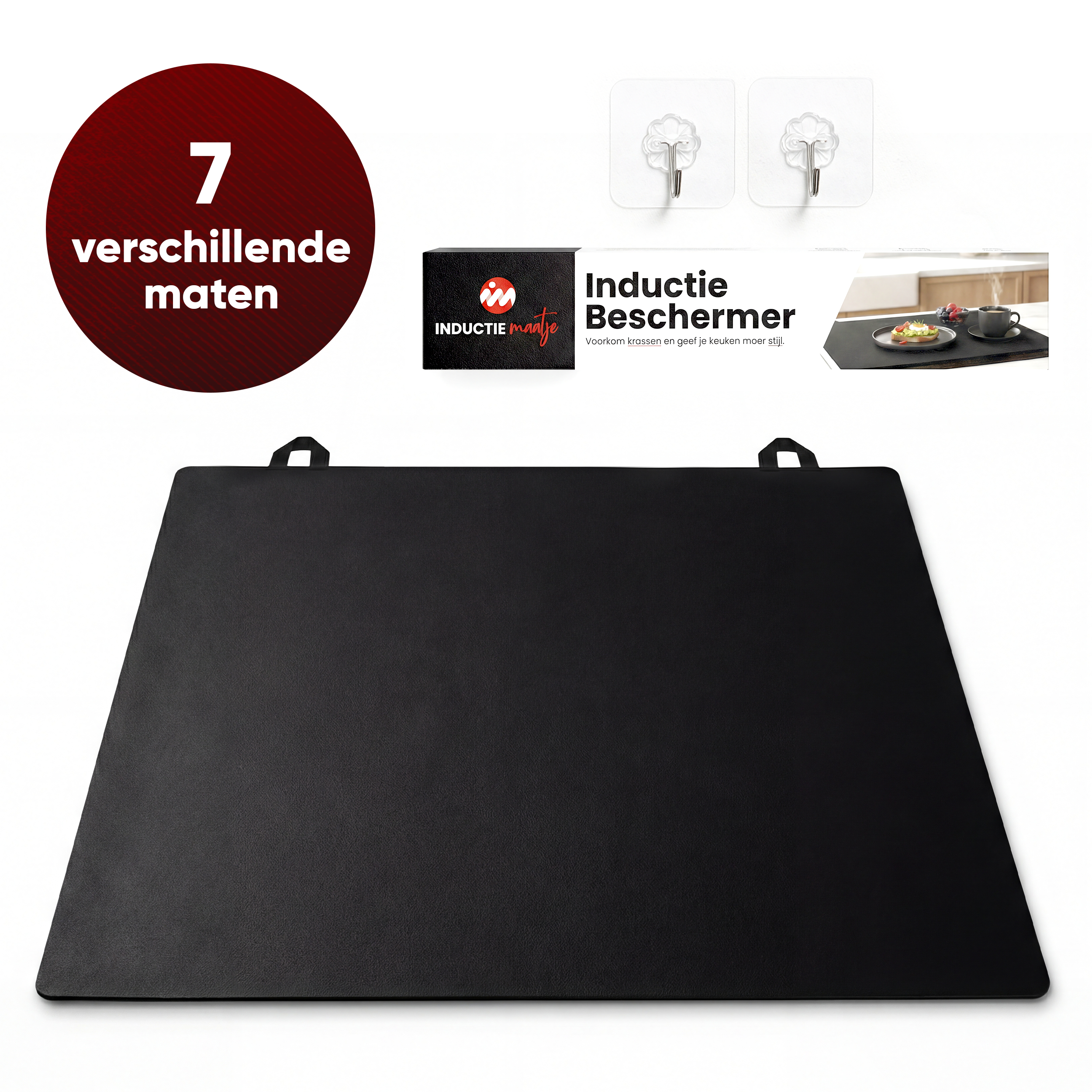 Herdabdeckplatte - 2-in-1 - Antirutsch - Schwarz