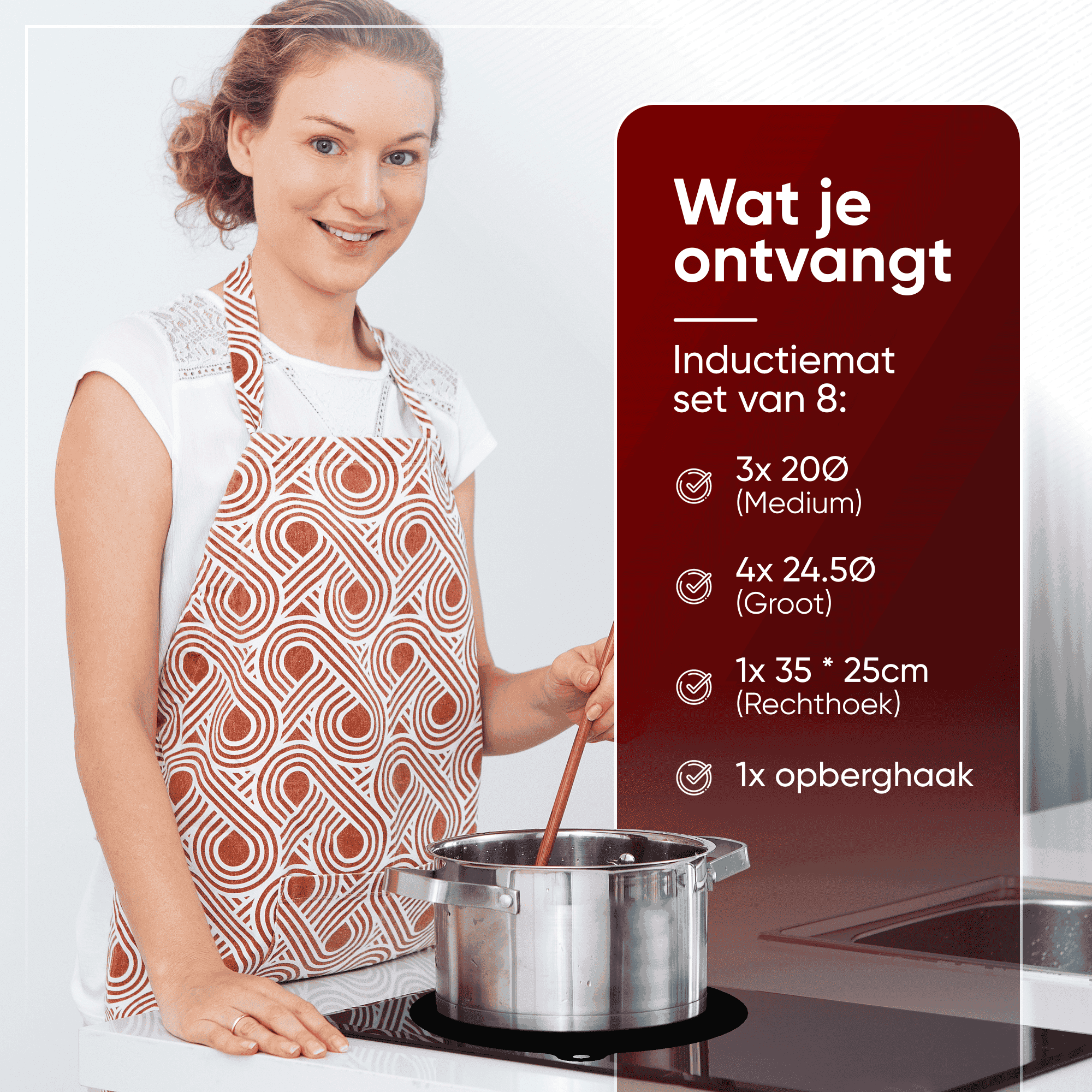 Induktionsmatten - Set mit 8 - Schwarz - Alles in 1