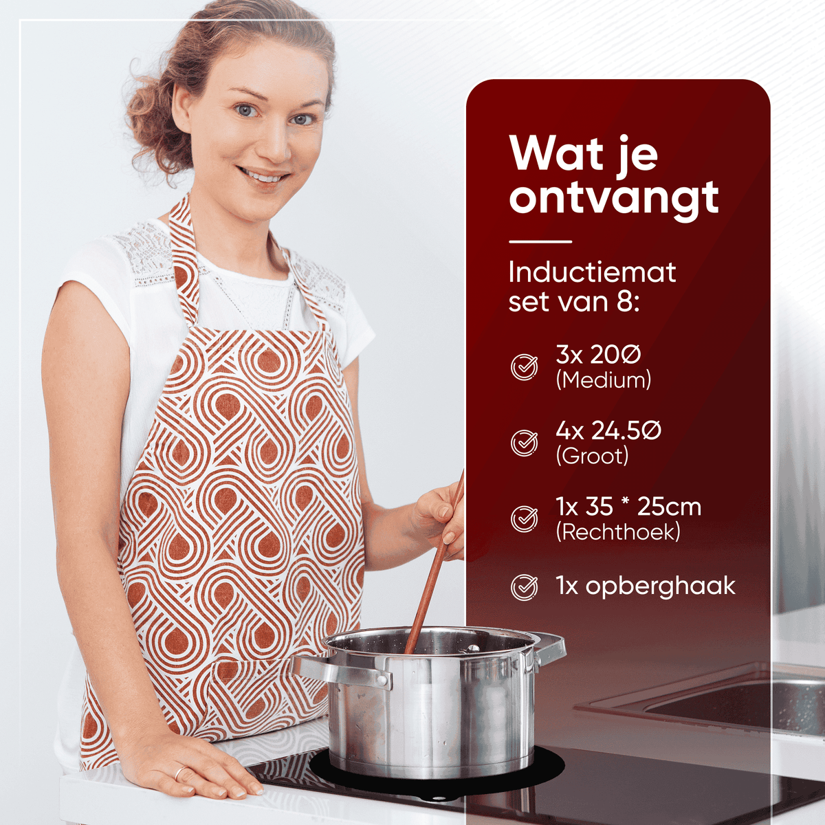 Induktionsmatten - Set mit 8 - Schwarz - Alles in 1